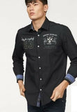 bruno banani Camisa de hombre talla S negro alta calidad original moda verano