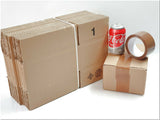 15x cajas de cartón + 1x cinta adhesiva sin ruido Set paquetería embalaje